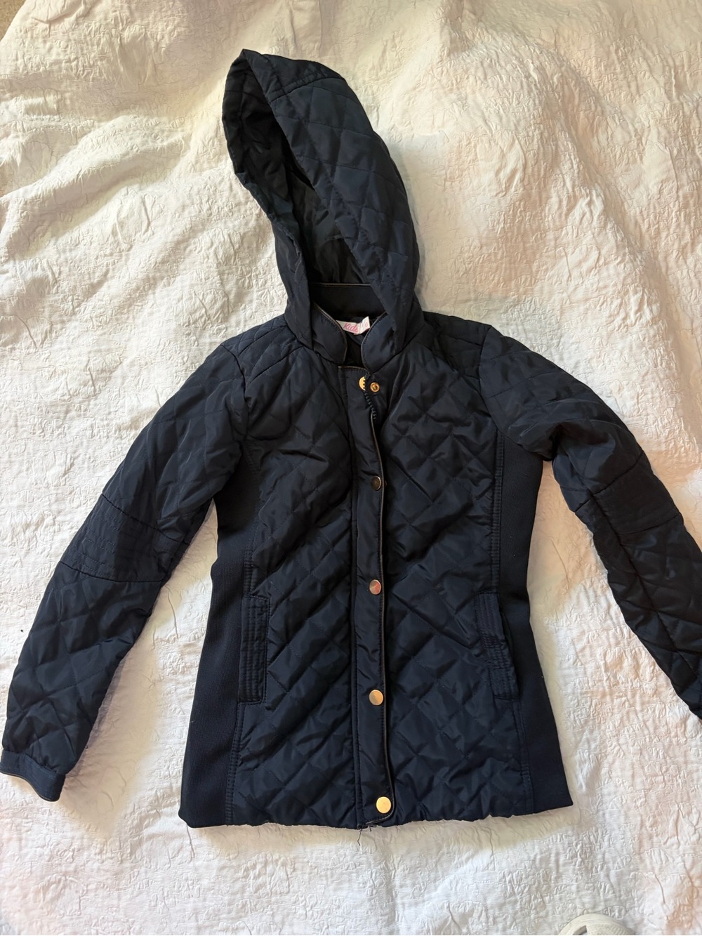 GORGEOUS FOR FALL Kids Quilted Barn style Hooded Jacket - navy Size 10
